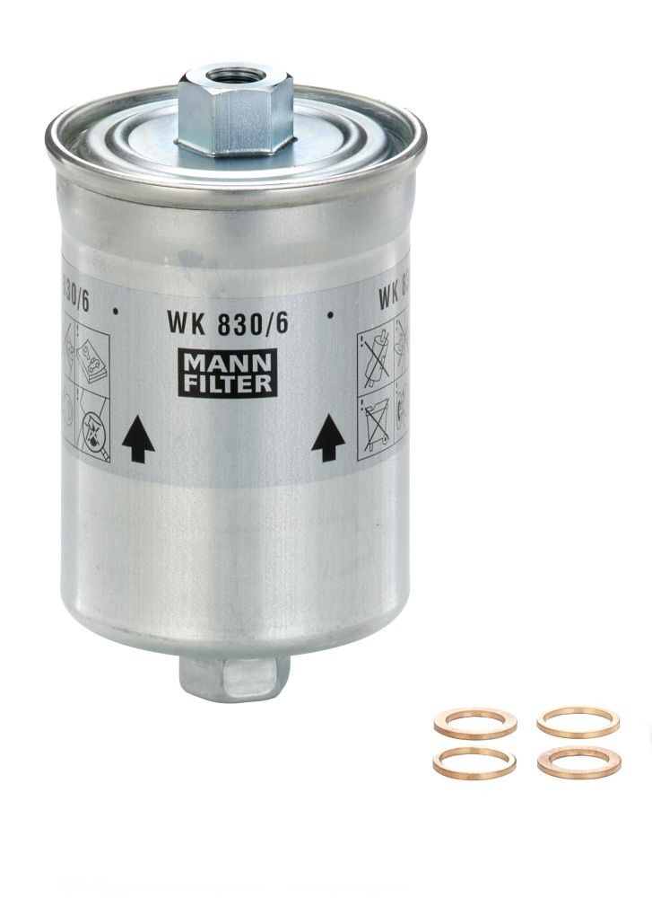 Original MANN-FILTER Inline fuel filter WK 830/6 x for VOLVO 260