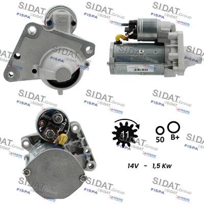 SIDAT S12VA0014 Starter motor 96 628 540 80