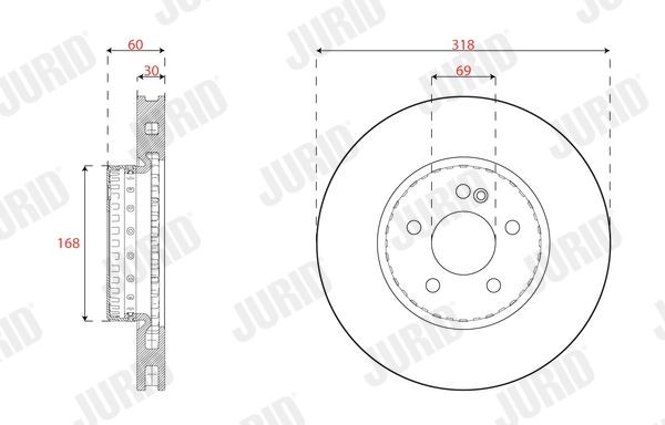 JURID Brake rotors 563467JVC-1 suitable for MERCEDES-BENZ C-Class