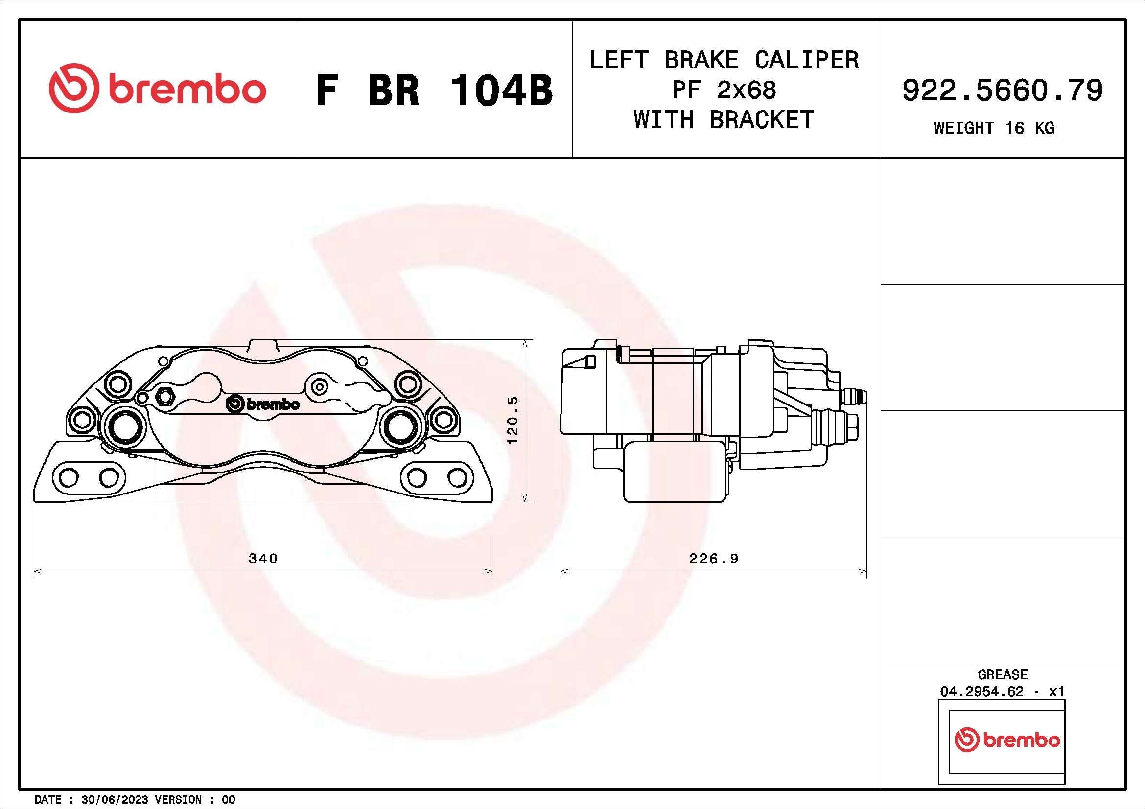 BREMBO Bremssattel F BR 104B