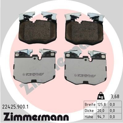 ZIMMERMANN 22425.900.1 Brake pad set prepared for wear indicator, Photo corresponds to scope of supply