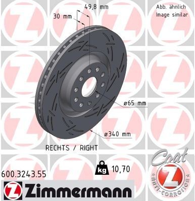 ZIMMERMANN 600.3243.55 Brake disc 5QN615301A