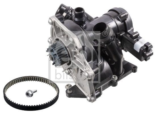 182330 FEBI BILSTEIN Water pumps VW with screw, with belt, Thermostat fitted in water pump, Metal