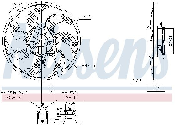OEM-quality NISSENS 850072 Radiator cooling fan