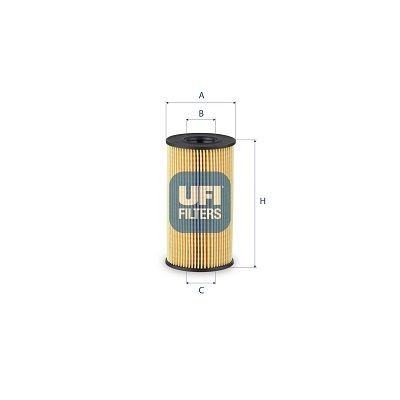Original UFI Oil filter 25.267.00 for RENAULT MEGANE