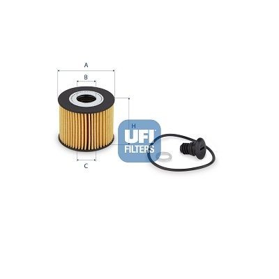 UFI Filter Insert Inner Diameter 2: 20mm, Ø: 70mm, Height: 61,5mm Oil filters 25.268.00 buy