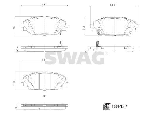 Mazda 2 Brake pad 20300404 SWAG 33 10 9371 online buy