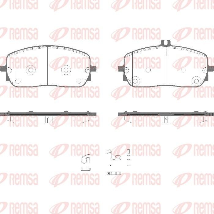 PCA182605 REMSA 1st front axle, with adhesive film Height 2: 80,8mm, Height: 71,6mm, Thickness: 18,5mm Brake pads 1826.05 buy