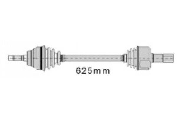 MAPCO Front Axle Left, 625mm, for vehicles with ABS, Manual Transmission Length: 625mm, Number of Teeth, ABS ring: 29 Driveshaft 16412 buy