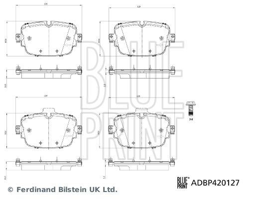 25998 BLUE PRINT Rear Axle, prepared for wear indicator, with screw set Width: 69mm, Thickness 1: 17mm Brake pads ADBP420127 buy