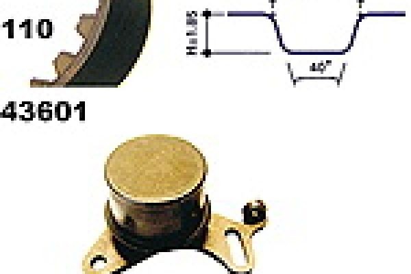 Timing belt kit 23601 BMW E12 525 145hp 107kW MY 1975