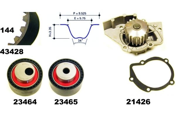 41428 MAPCO Timing belt kit with water pump buy cheap