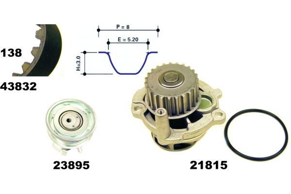 MAPCO 41832 Timing belt kit with water pump VW Transporter T5 2.0 115 hp Petrol 2012 price