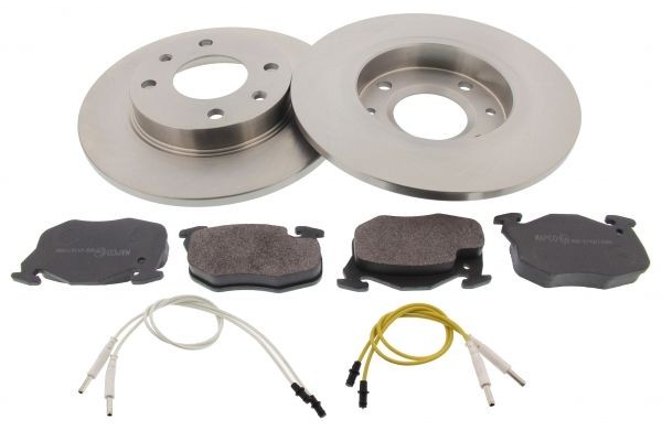 MAPCO Front Axle, solid, incl. wear warning contact Ø: 247mm, Brake Disc Thickness: 10mm Brake discs and pads 47350 buy