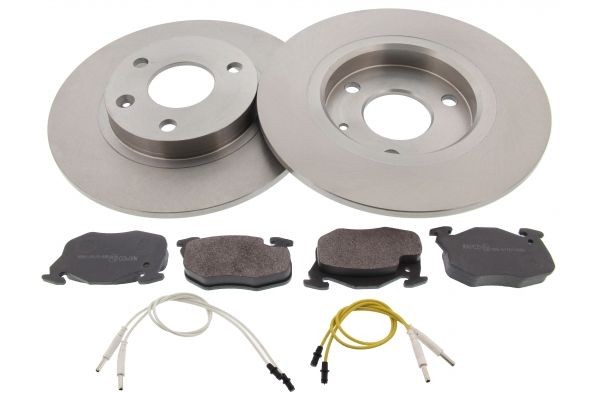 MAPCO 47452 Brake discs and pads set Front Axle, solid, incl. wear warning contact