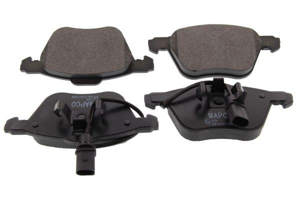 MAPCO 6553 Brake pad set Front Axle, incl. wear warning contact, with anti-squeak plate