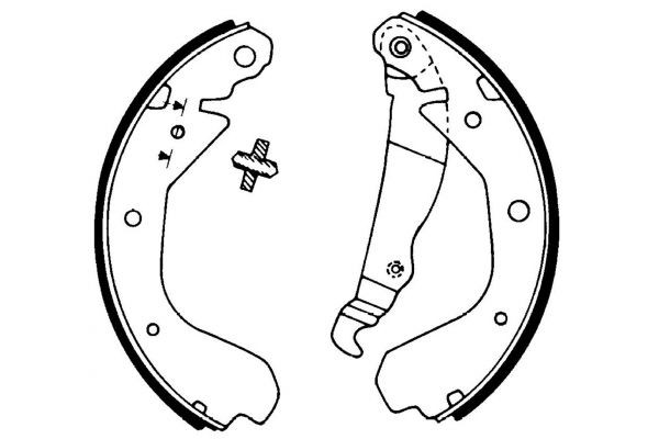 MAPCO Rear Axle, 200 x 29 mm, with lever Width: 29mm Brake Shoes 8809 buy