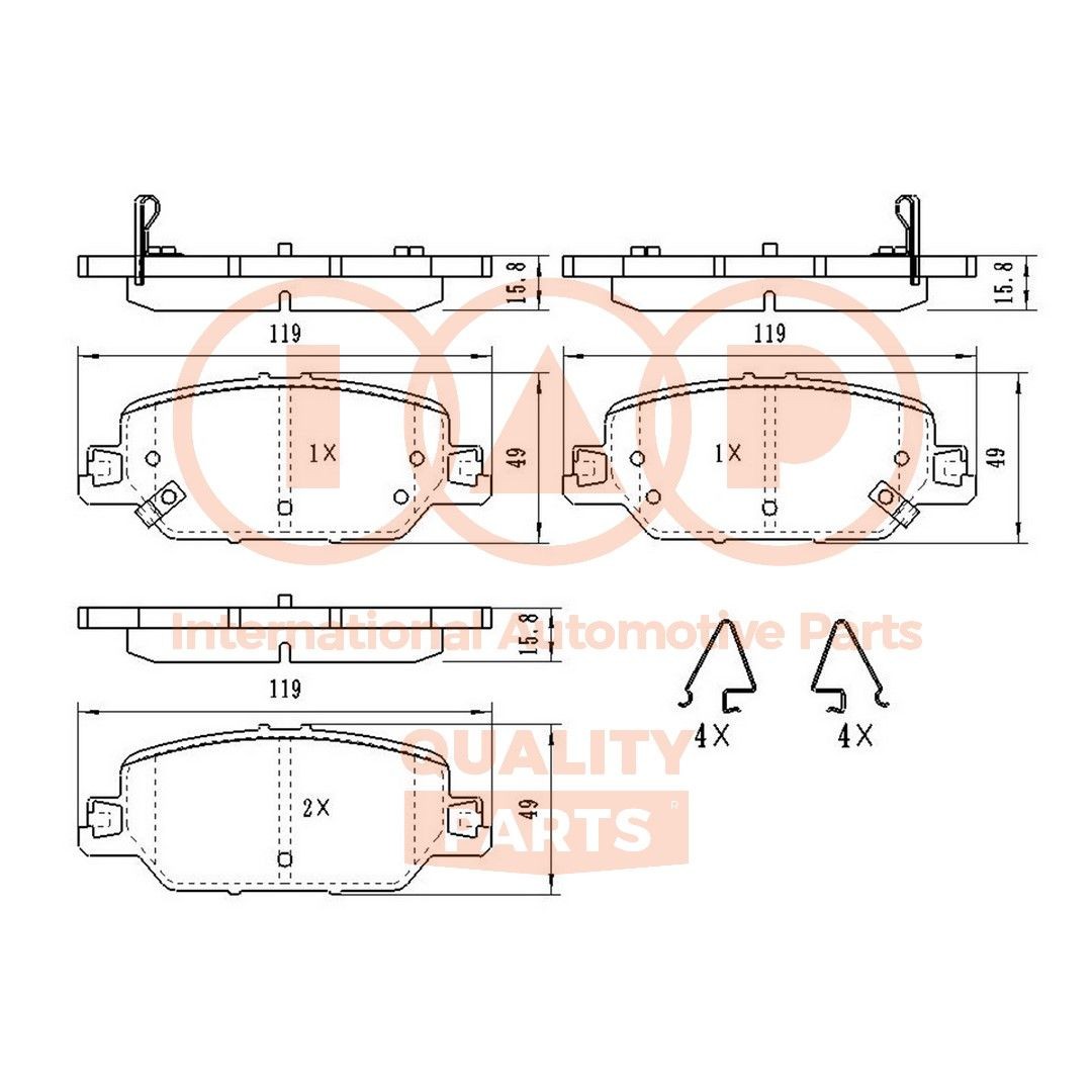 Great value for money - IAP QUALITY PARTS Brake pad set 704-06068