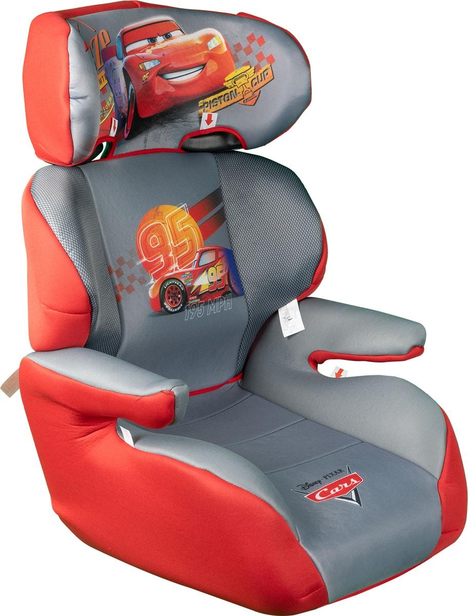 CARS 11035 Kids car seat FIAT PUNTO (188) without Isofix, Group 2/3, 15-36 kg, without seat harness, 40 х 47 х 65 cm, red, grey, printed design