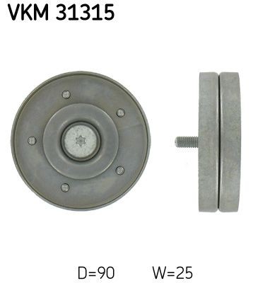 SKF Deflection / Guide Pulley, v-ribbed belt VKM 31315 Volkswagen MULTIVAN 2015