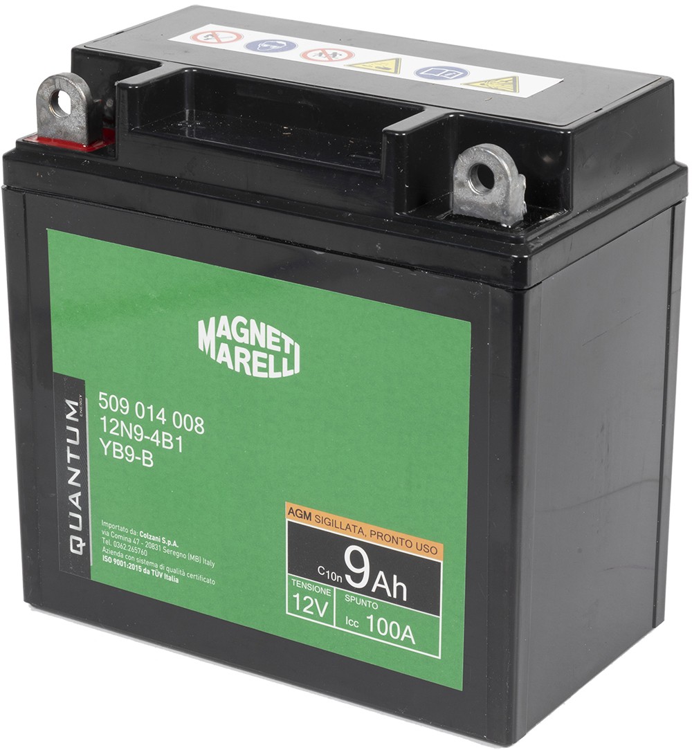 MALAGUTI F Batterie 12V 9Ah 100A Bleiakkumulator, AGM-Batterie QUANTUM ENERGY Magneti Marelli 10832