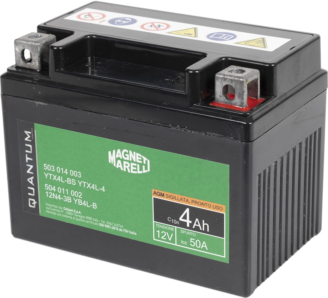 REX ESCAPE Batterie 12V 4Ah 50A Bleiakkumulator, AGM-Batterie QUANTUM ENERGY Magneti Marelli 3622