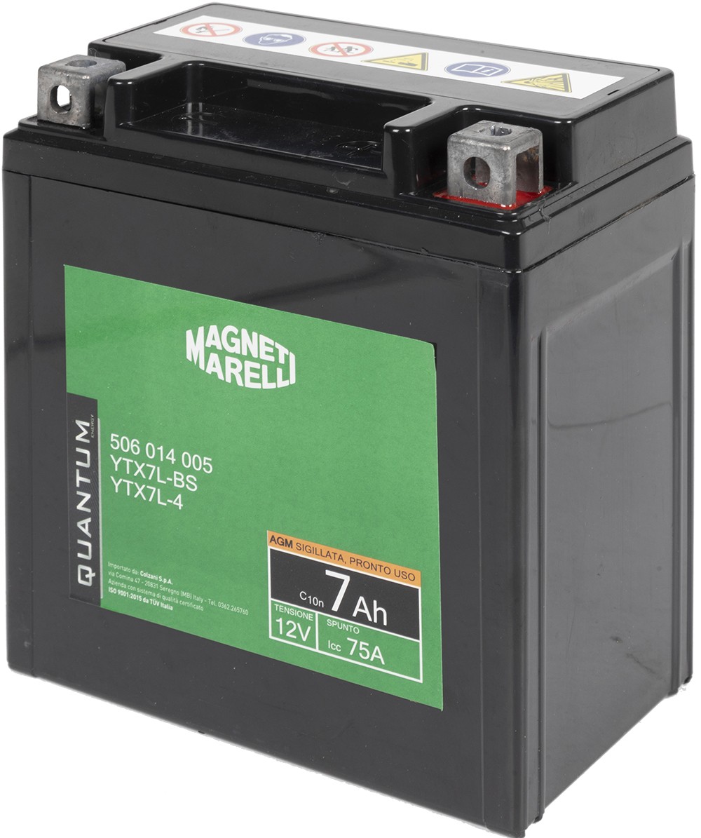 PIAGGIO MEDLEY Batterie 12V 7Ah 75A Bleiakkumulator, AGM-Batterie QUANTUM ENERGY Magneti Marelli 3624