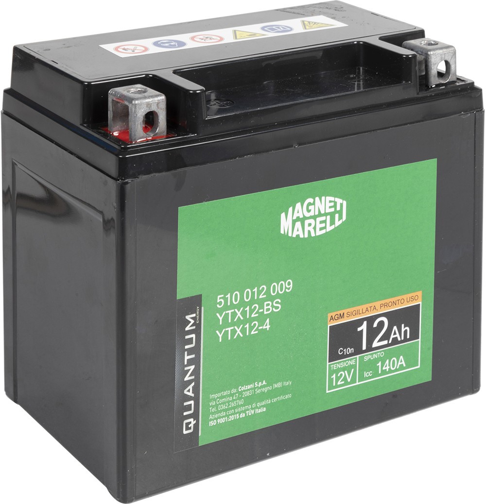 DAELIM STEEZER Batterie 12V 12Ah 140A Bleiakkumulator, AGM-Batterie QUANTUM ENERGY Magneti Marelli 3626