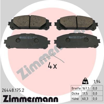 Original 26448.175.2 ZIMMERMANN Brake pad kit SUZUKI