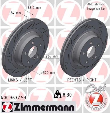 ZIMMERMANN 320x24mm, 6/5, 5x112, internally vented, slotted, Coated, High-carbon Ø: 320mm, Rim: 5-Hole, Brake Disc Thickness: 24mm Brake rotor 400.3672.53 buy