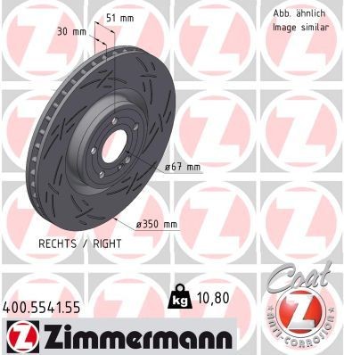 ZIMMERMANN 400.5541.55 Brake disc A 247 421 0812