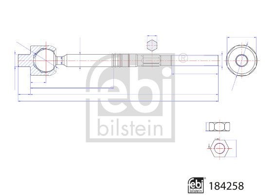 184258 FEBI BILSTEIN Inner track rod end CHEVROLET Front Axle Left, Front Axle Right, 243 mm, with lock nut