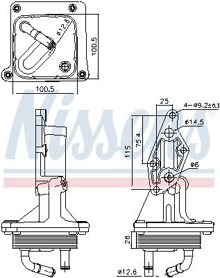 NISSENS 91375 Oil cooler, engine oil without oil filter housing, with gaskets/seals