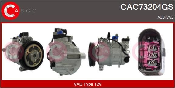 CASCO Air conditioning compressor CAC73204GS Audi A5 2019
