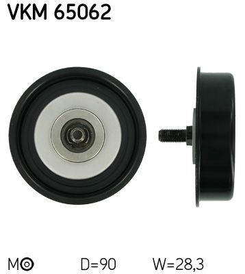 SKF Ø: 90mm, Width: 28,3mm Tensioner pulley, v-ribbed belt VKM 65062 buy