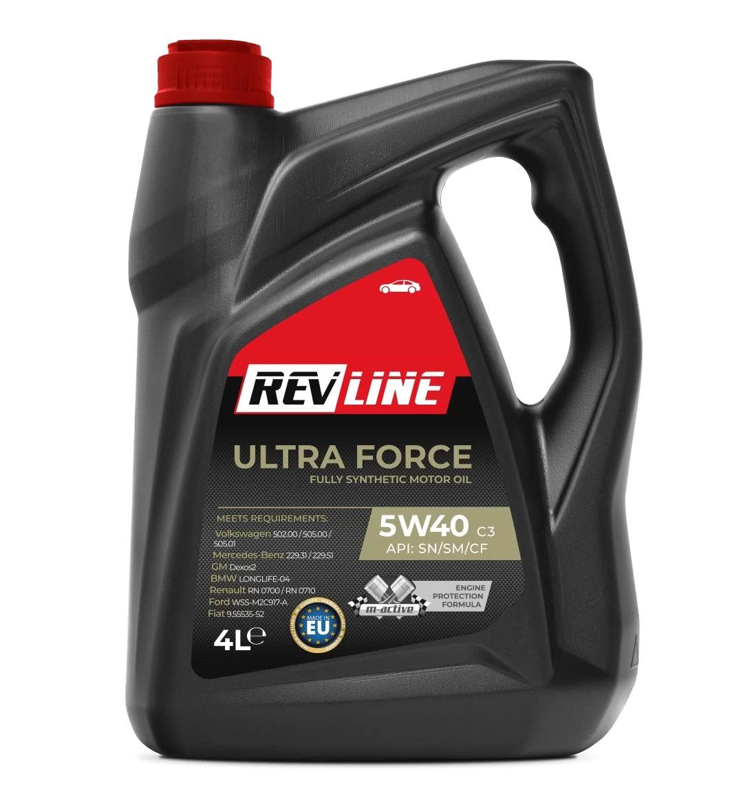 Buy Engine oil REVLINE petrol 5901797927219 Ultra Force, C3 5W-40, 4l