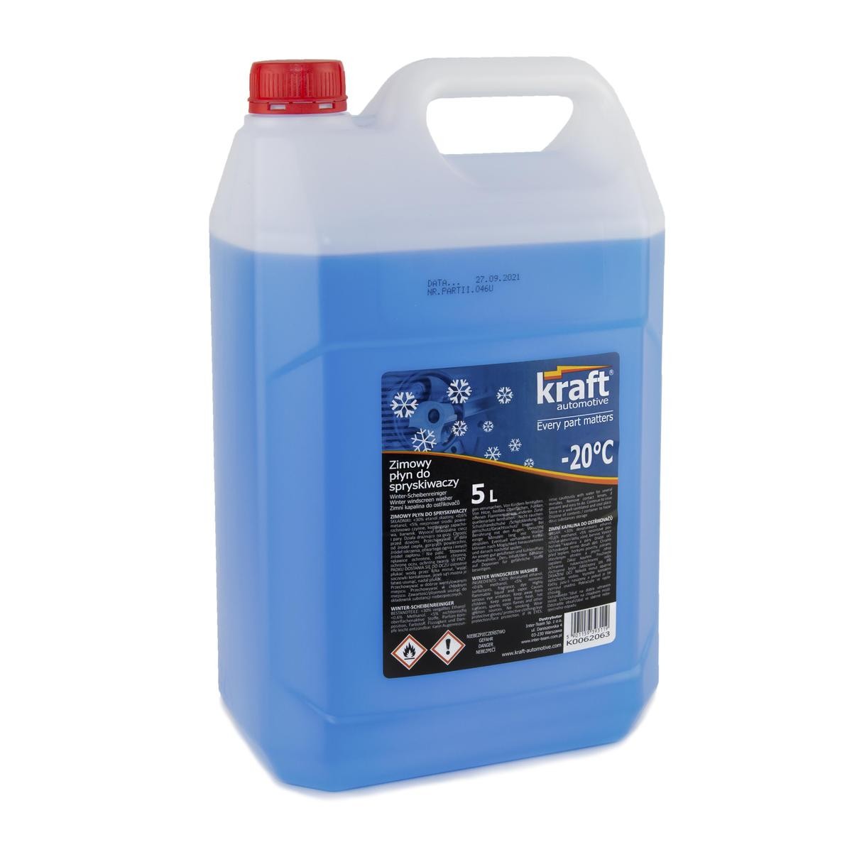 KRAFT K0062063 originalni OPEL ASTRA Tekočina za pranje stekel kanister, temperaturno območje do: -20°C, Vsebina: 5l, Moder