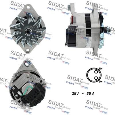 SIDAT 24V, 35A, B+ (M6), Ø 75 mm Lichtmaschine A24MA0154A2 kaufen