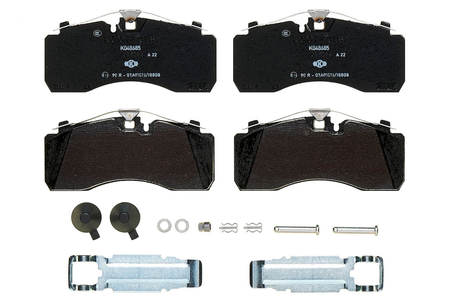 BREMBO P A6 428S Brake pad set prepared for wear indicator, with accessories