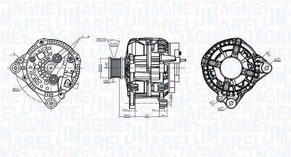 MQA6359 MAGNETI MARELLI 12V, 140A, M8 B+, with connection for speed sensor, Ø 49 mm Generator 063736359010 buy