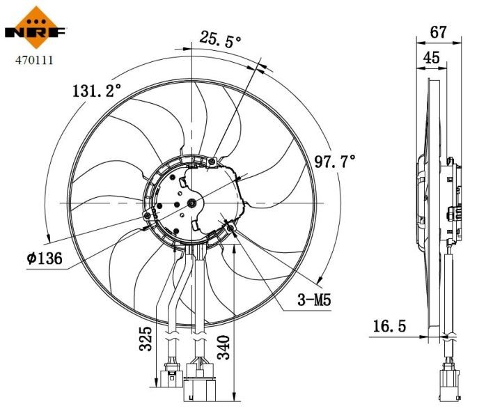 NRF 470111 Cooling fan Passat 3g5 1.4 TSI 150 hp Petrol 2022 price