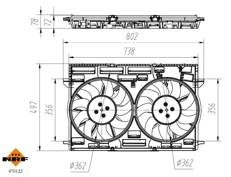 NRF 470122 Audi A5 2021 Cooling fan