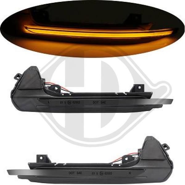 LID10421 DIEDERICHS Side indicators AUDI Right Exterior Mirror, Left Exterior Mirror, with dynamic indicator light