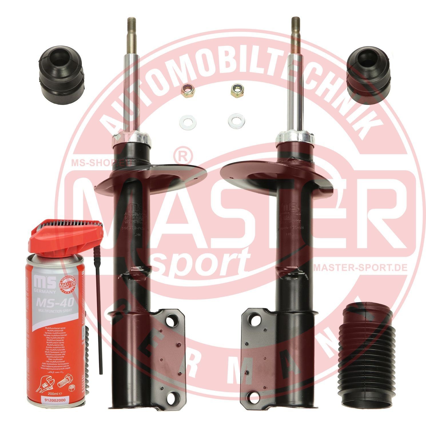 16K001153 MASTER-SPORT Front Axle, Gas Pressure, Twin-Tube, Suspension Strut, Top pin, with rubber mount Shocks 16K001153P buy