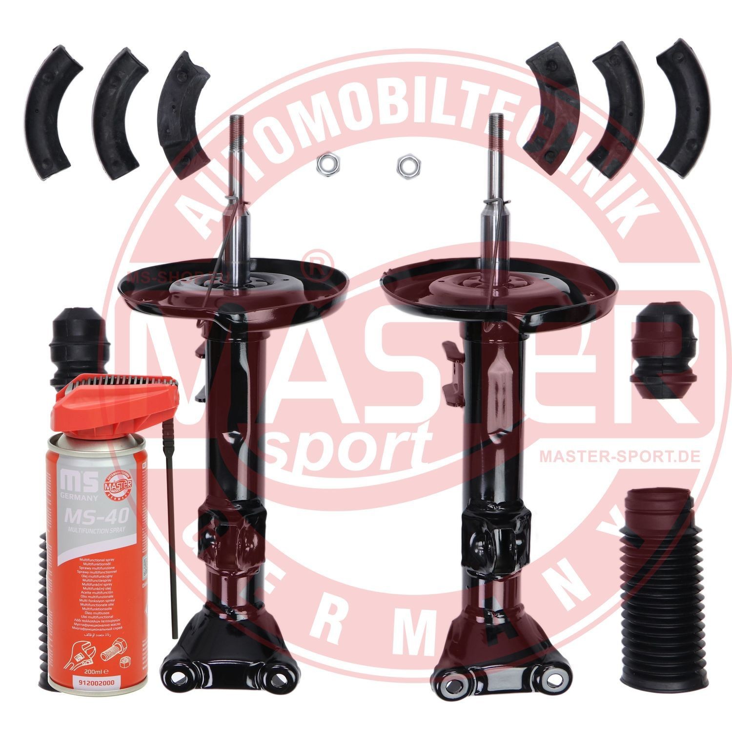 16K003333 MASTER-SPORT Front Axle, Gas Pressure, Twin-Tube, Suspension Strut, Top pin, with rubber mount Shocks 16K003333P buy