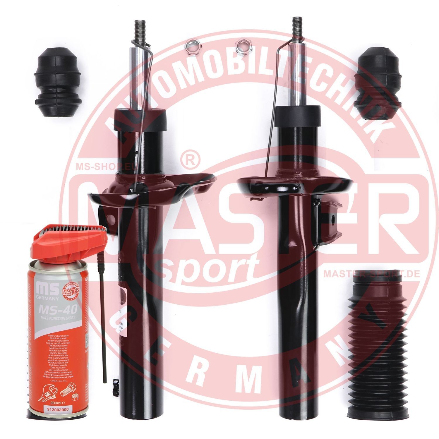 16K006523 MASTER-SPORT Front Axle, Gas Pressure, Suspension Strut, Top pin, Bottom Clamp, with rubber mount Shocks 16K006523P buy