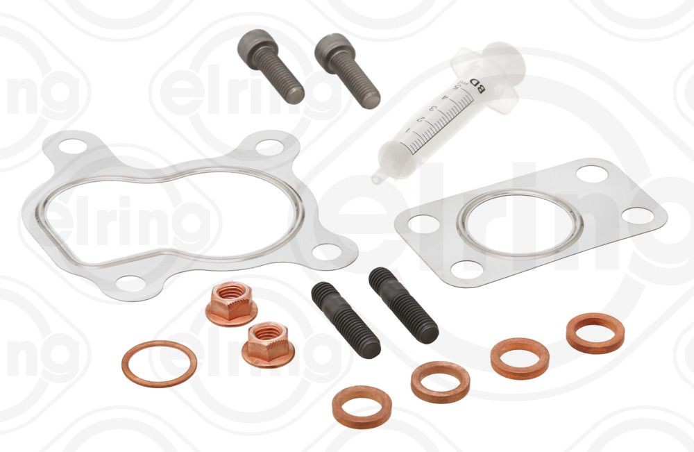 714.590 ELRING Mounting kit, charger MAZDA with gaskets/seals, with bolts/screws