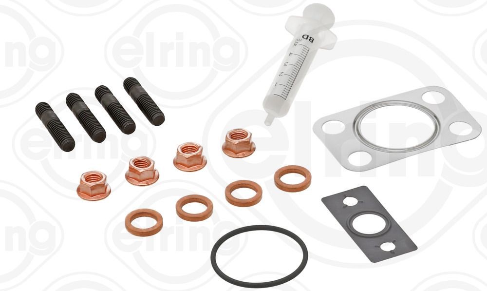 714.600 ELRING Exhaust mounting kit PORSCHE with gaskets/seals, with bolts/screws