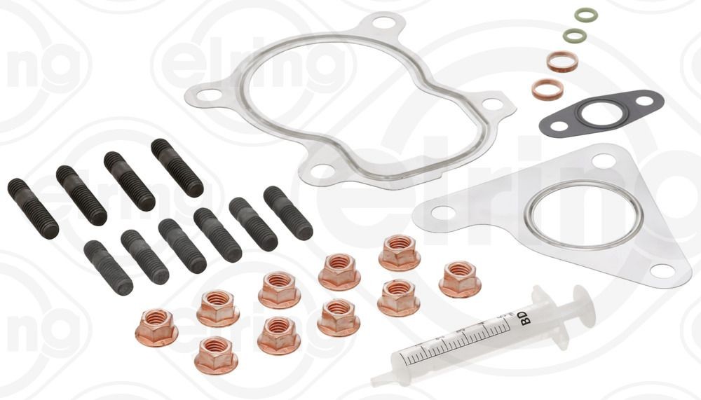 ELRING 715.350 Mounting Kit, charger with gaskets/seals, with bolts/screws