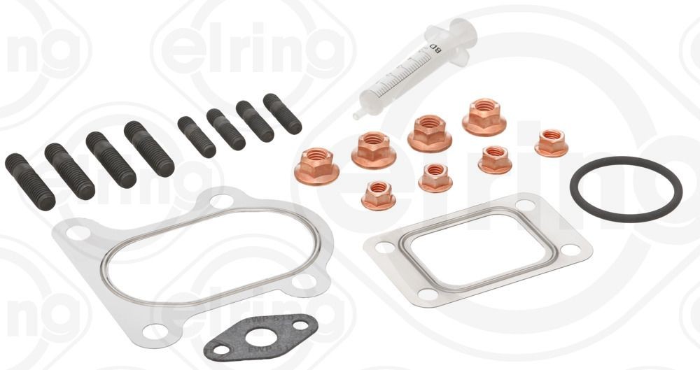ELRING 715.630 Mounting Kit, charger with gaskets/seals, with bolts/screws
